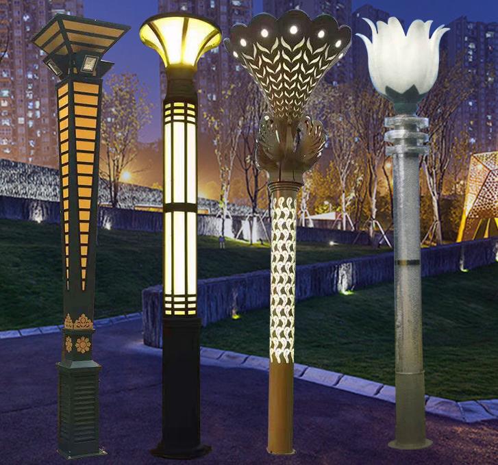 في الهواء الطلق حديقة مصباح ، مصباح للماء مربع المناظر الطبيعية الصينية وظيفة ، مصباح المناظر الطبيعية
